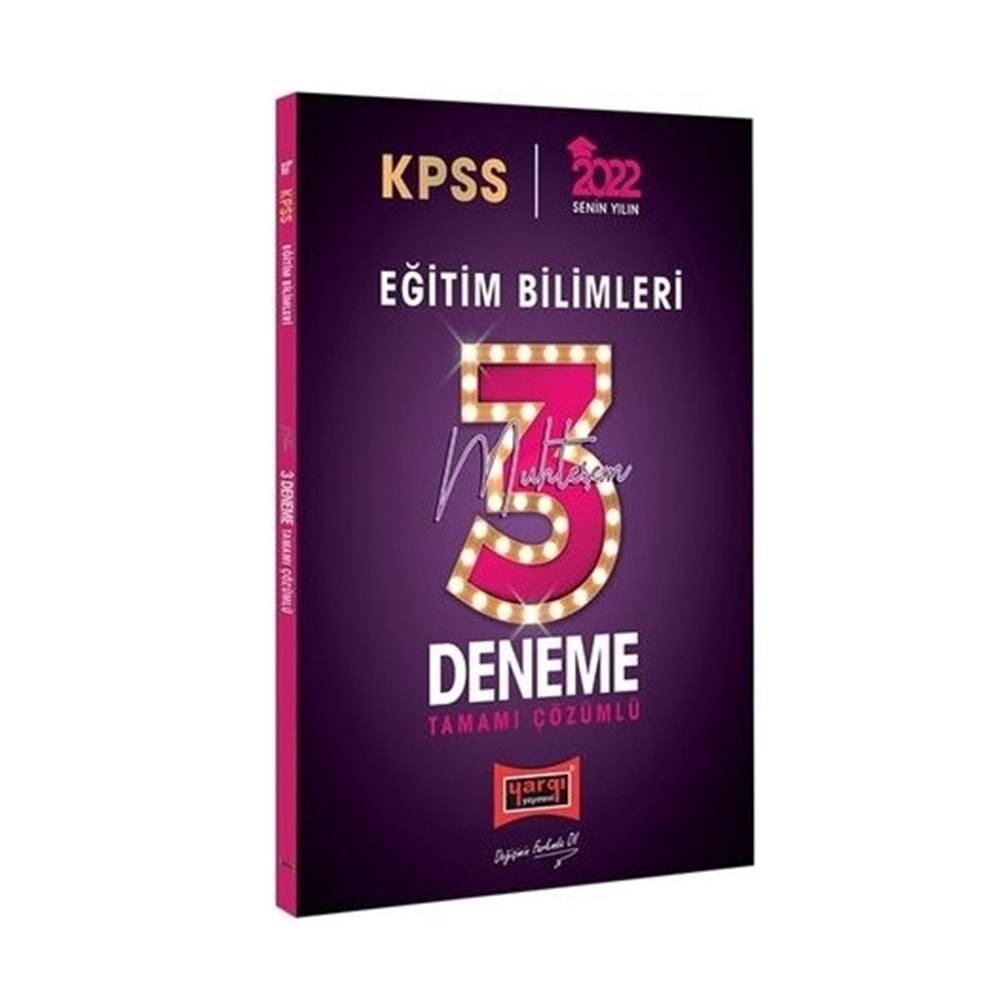 Yargı Yayınevi KPSS 2022 Eğitim Bilimleri Tamamı Çözümlü Muhteşem 3 Deneme