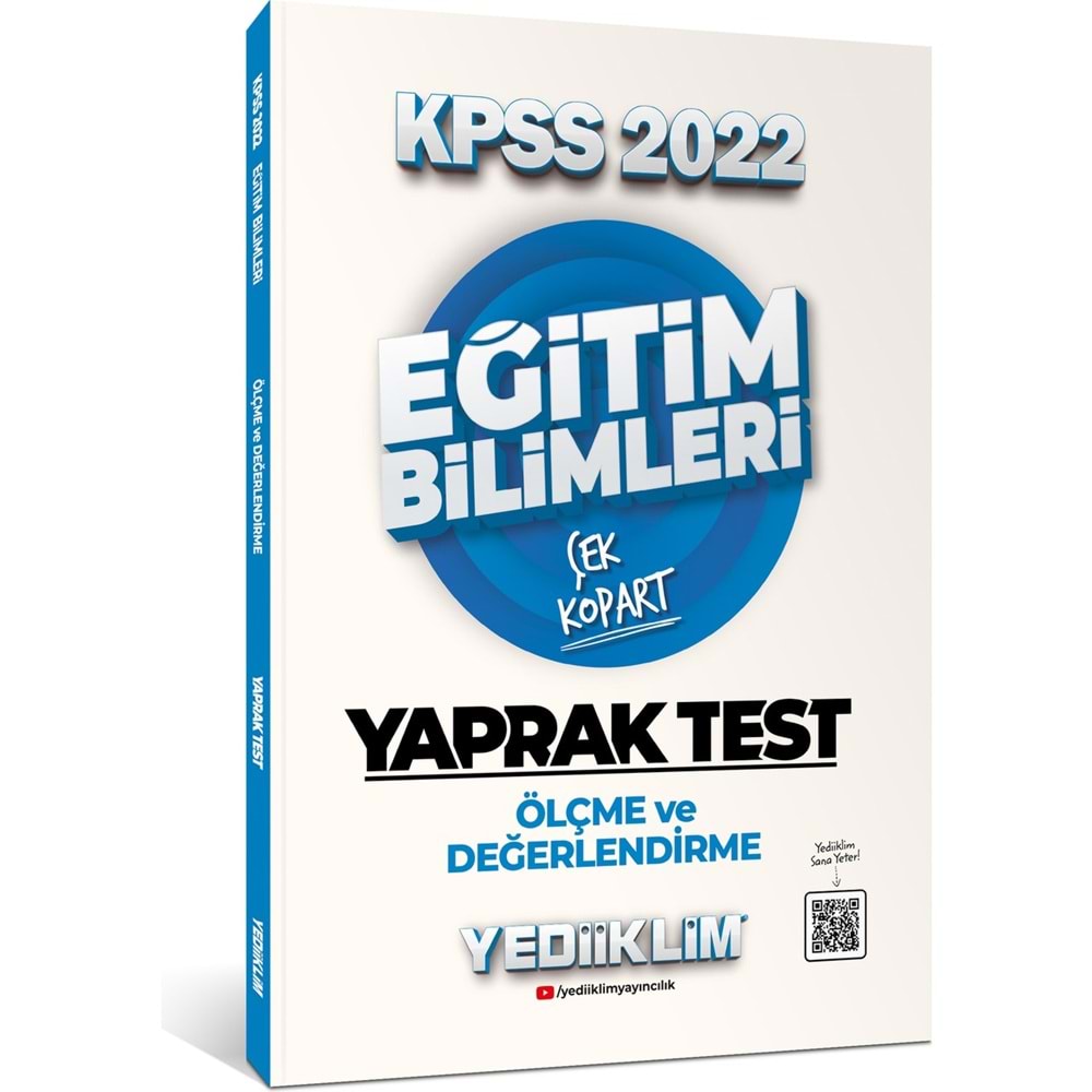 Yediiklim Yayınları 2022 KPSS Eğitim Bilimleri Ölçme ve Değerlendirme Çek Kopart Yaprak Test