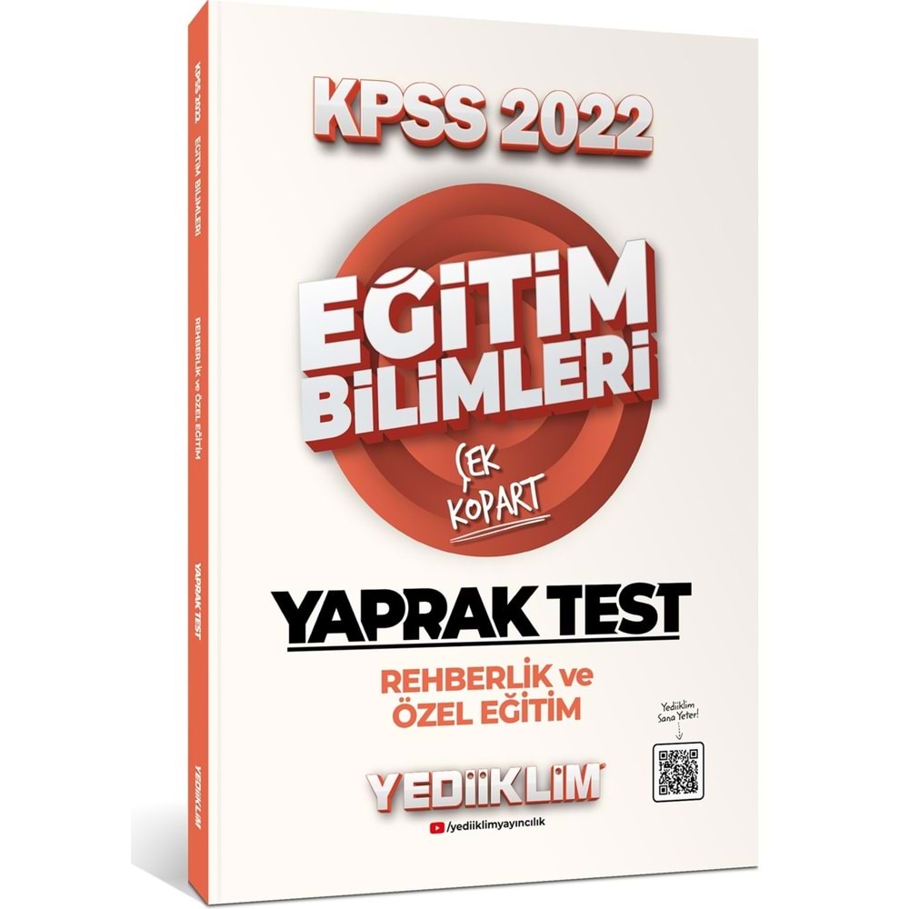 Yediiklim Yayınları 2022 KPSS Eğitim Bilimleri Rehberlik ve Özel Eğitim Çek Kopart Yaprak Test