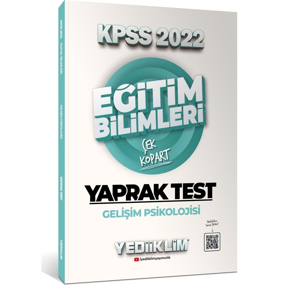 Yediiklim Yayınları 2022 KPSS Eğitim Bilimleri Gelişim Psikolojisi Çek Kopart Yaprak Test