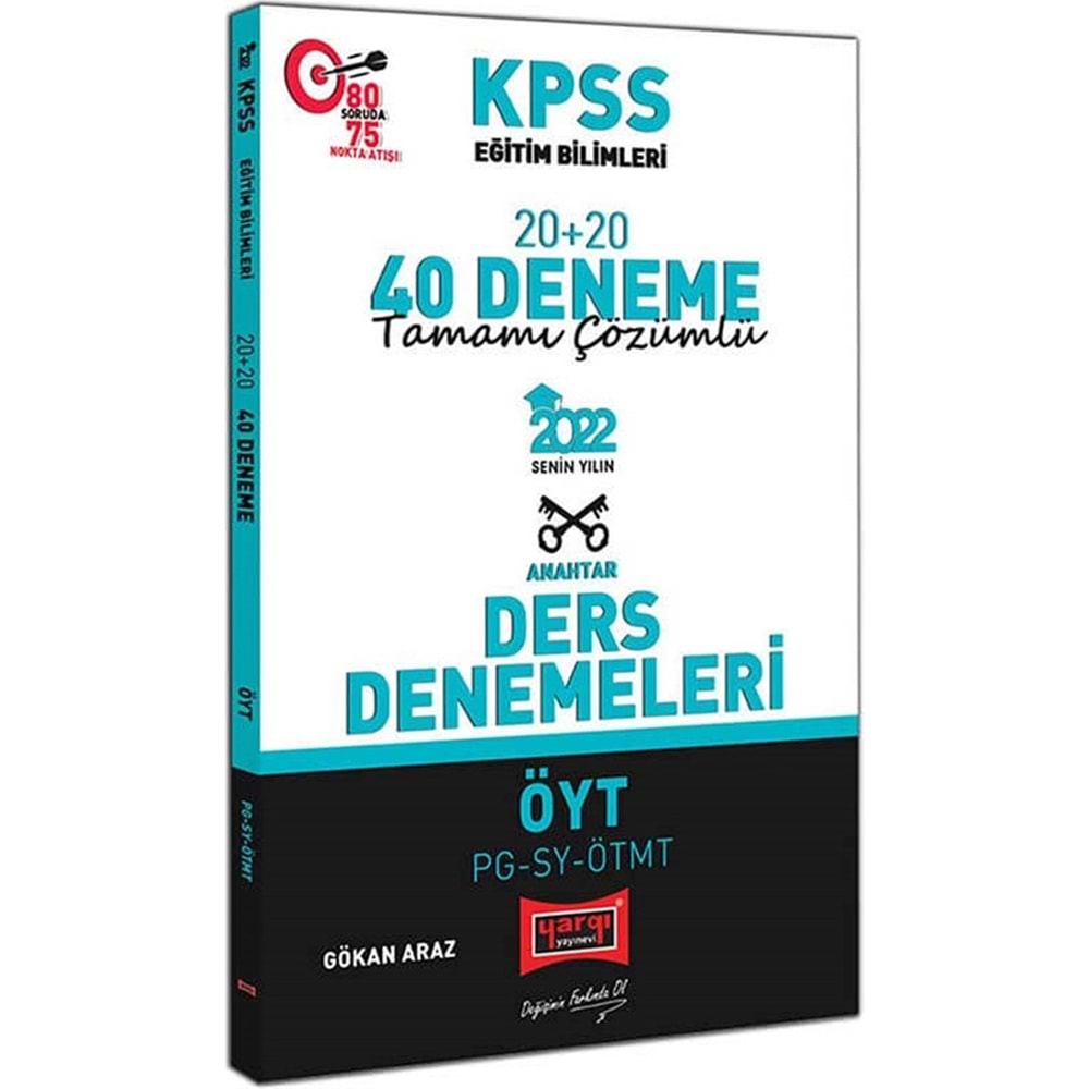 Yargı Yayınevi KPSS 2022 Eğitim Bilimleri ÖYT PG SY ÖTMT Tamamı Çözümlü 20+20 40 Deneme
