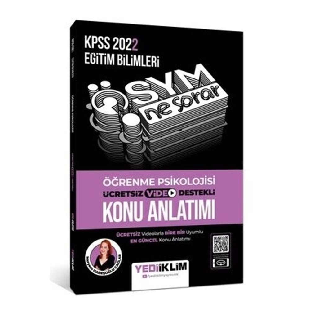 Yediiklim Yayınları KPSS 2022 ÖSYM Ne Sorar Öğrenme Psikolojisi Video Destekli Konu Anlatımı