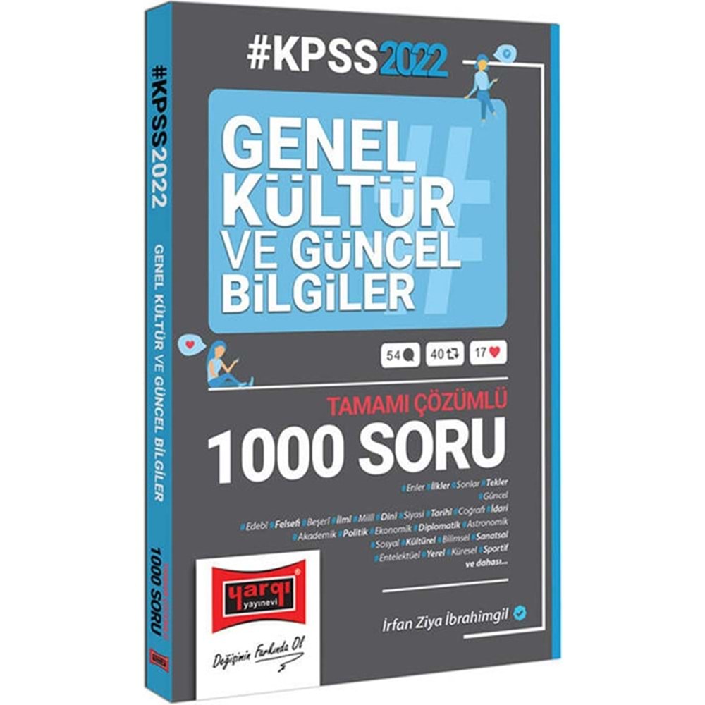Yargı Yayınevi KPSS 2022 Genel Kültür ve Güncel Bilgiler Tamamı Çözümlü Soru Bankası