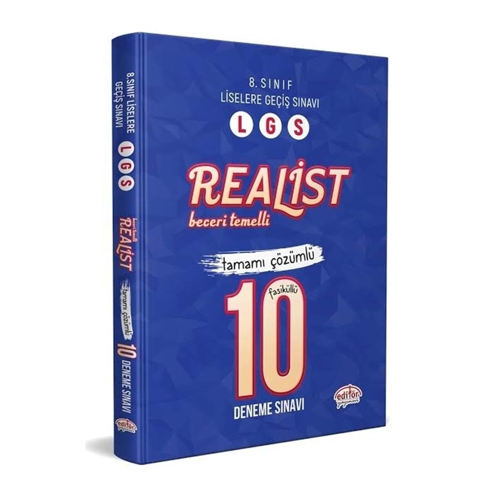 Editör Yayınları LGS Realist Tamamı Çözümlü 10 Deneme Sınavı