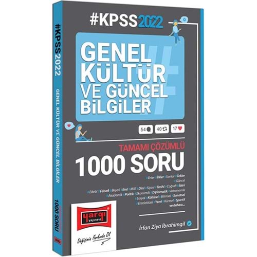 Yargı Yayınevi KPSS 2022 Genel Kültür ve Güncel Bilgiler Tamamı Çözümlü Soru Bankası