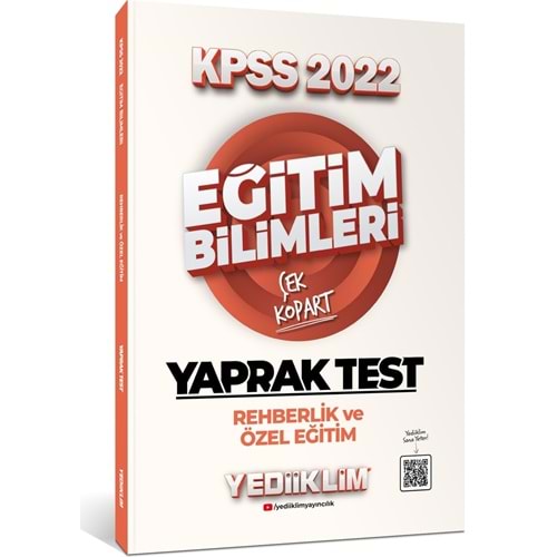 Yediiklim Yayınları 2022 KPSS Eğitim Bilimleri Rehberlik ve Özel Eğitim Çek Kopart Yaprak Test